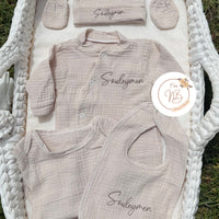Ensemble tenue 5 pièces gaz de coton {Broderie}