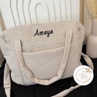 Sac à langer cocon vichy beige