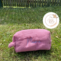 Trousse gaz de coton avec anse {Broderie}