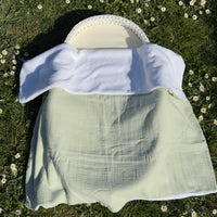 Plaid gaz de coton {Broderie}