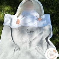 Plaid gaz de coton {Broderie}
