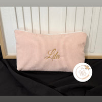 Trousse de toilette velours côtelés {Broderie}