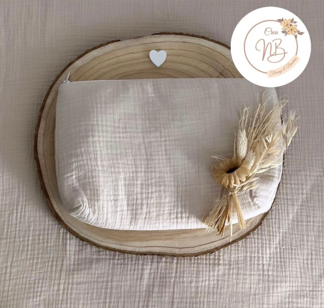 Trousse de toilette gaz de coton {Broderie}