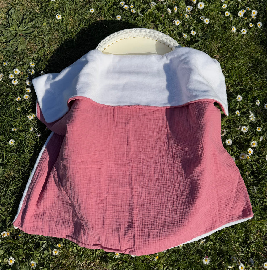 Plaid gaz de coton {Broderie}