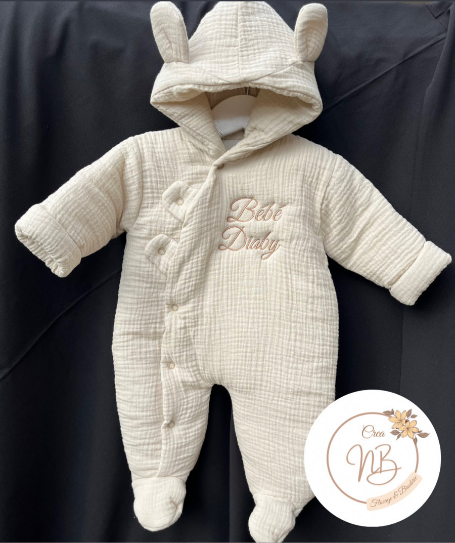 Combinaison pilote gaz de coton {Broderie}