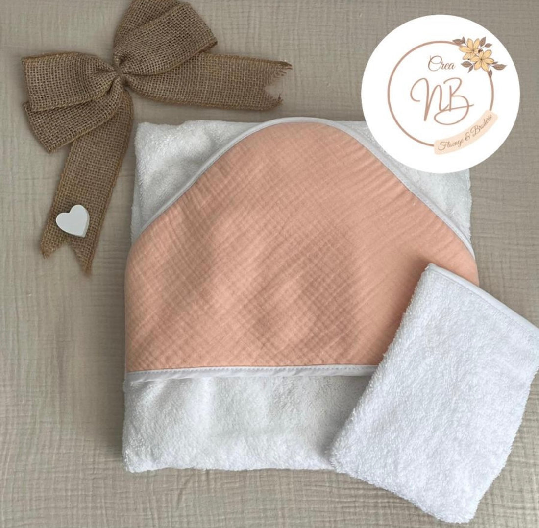 Cape de bain gaz de coton {Flocage}