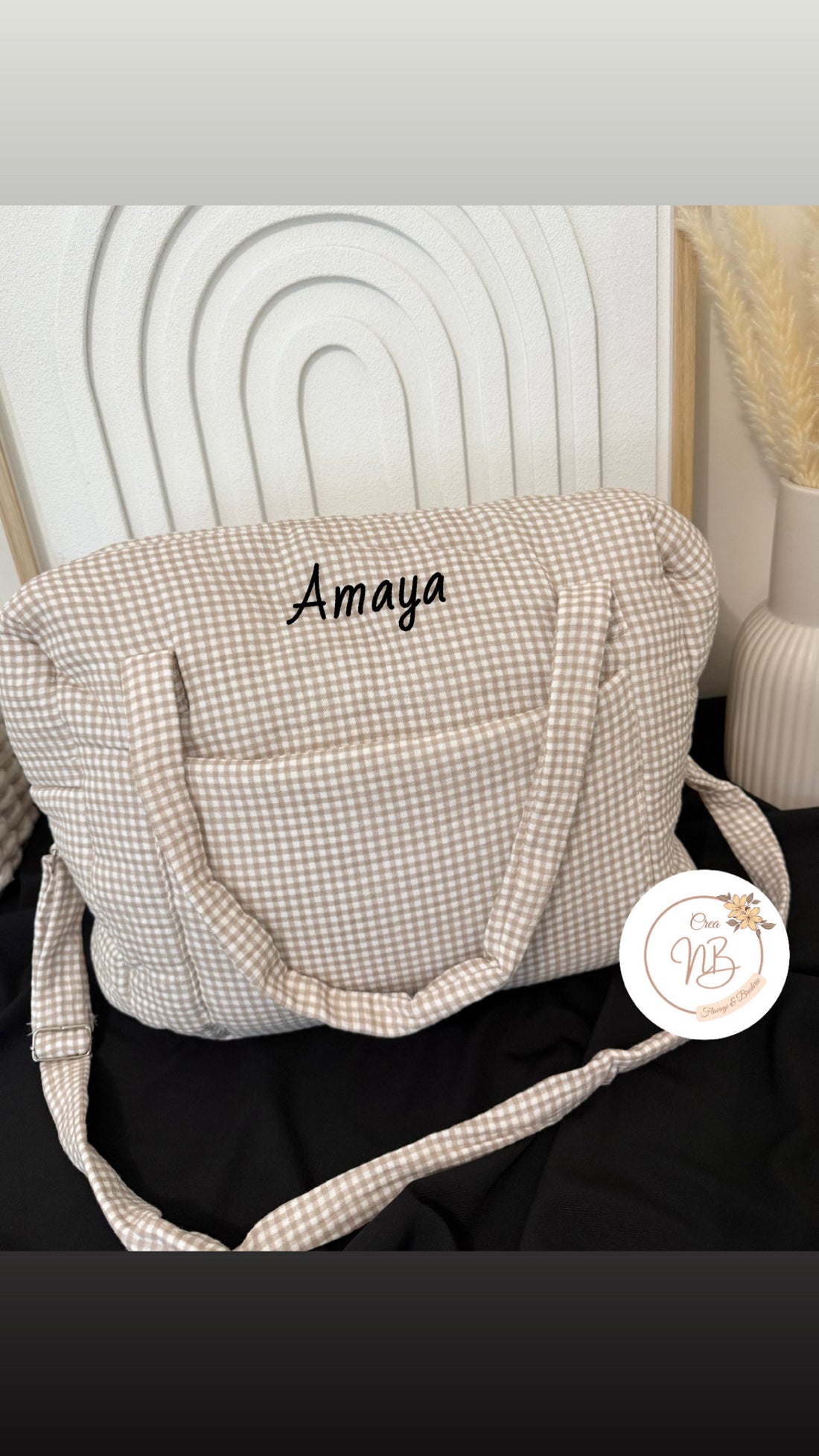 Sac à langer cocon vichy beige