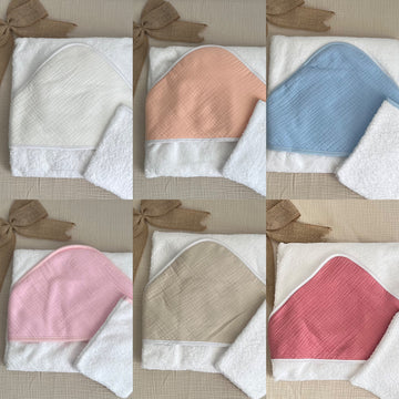 Cape de bain gaz de coton {Flocage}