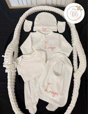 Ensemble tenue 5 pièces coton {Broderie}