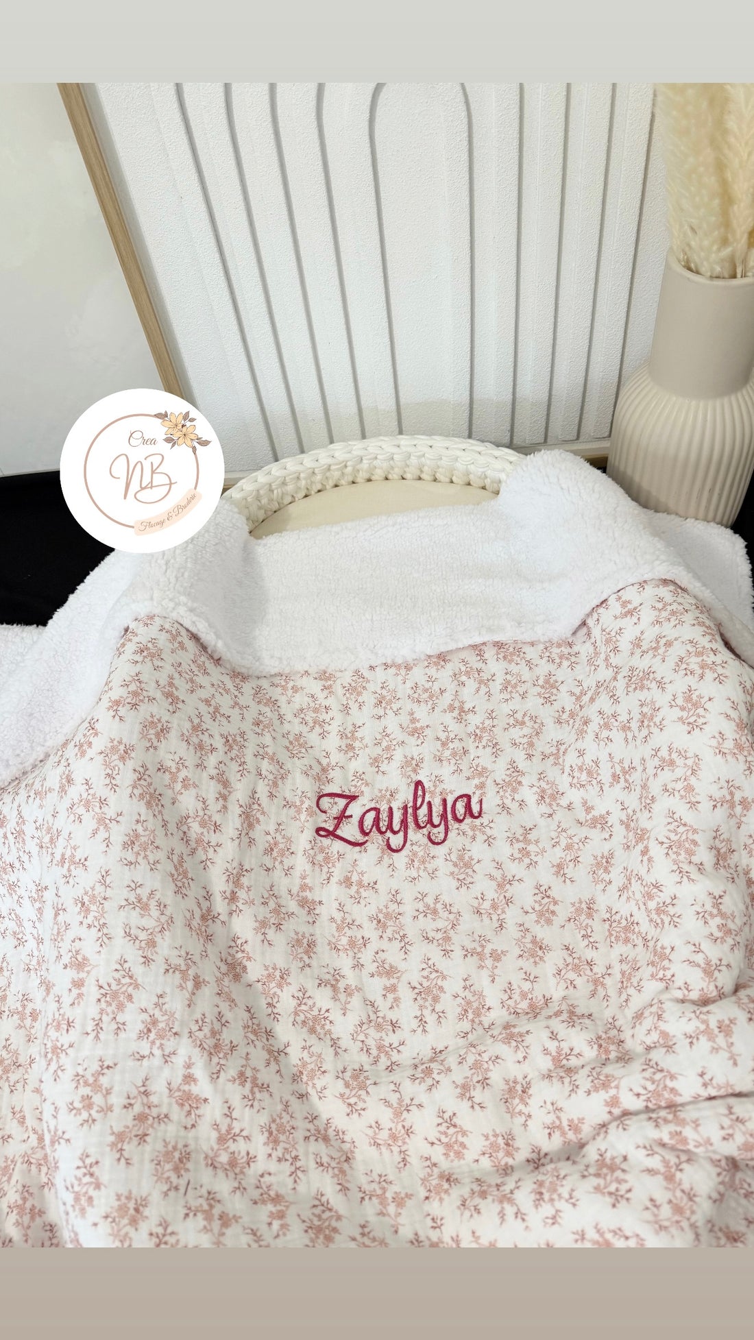 Plaid collection gold / Intérieur Sherpa {Broderie} Confection 1 MOIS