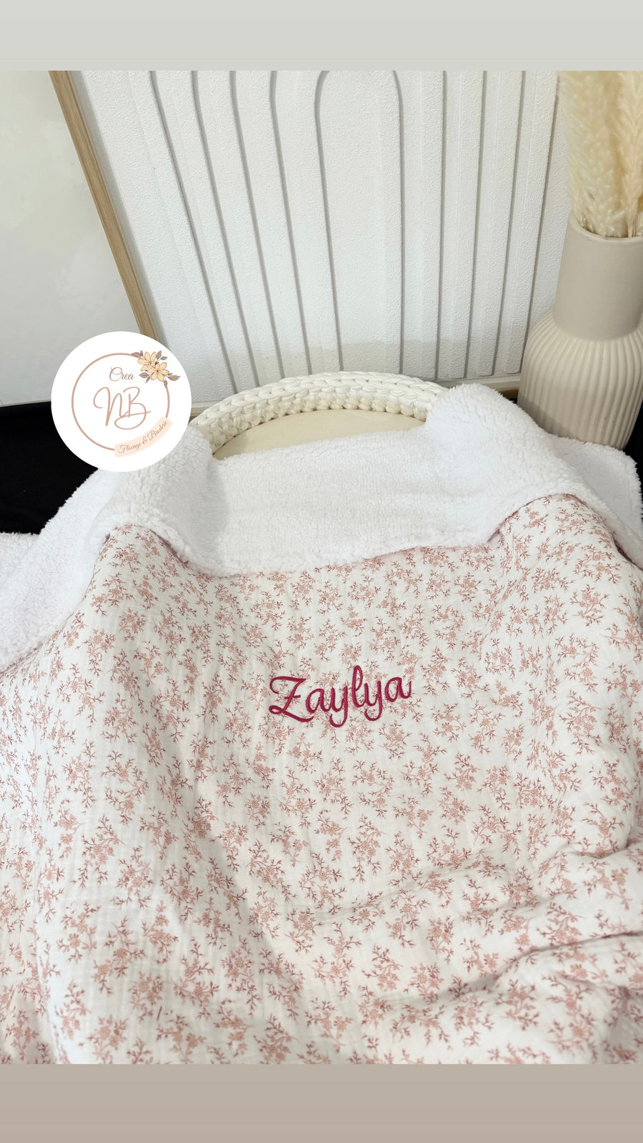 Plaid collection gold / Intérieur Sherpa {Broderie} Confection 1 MOIS