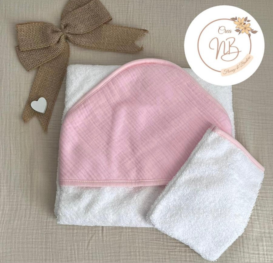 Cape de bain gaz de coton {Flocage}