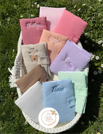 Protège carnet de santé gaz de coton {Broderie}