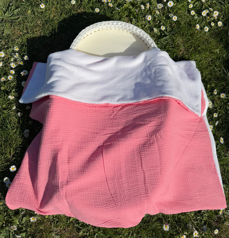 Plaid gaz de coton {Broderie}