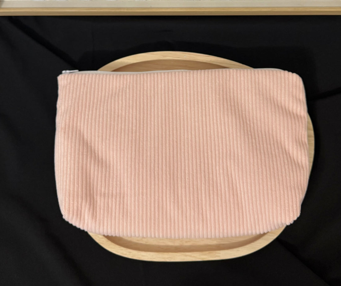 Trousse de toilette velours côtelés {Broderie}