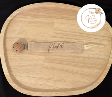Attache tétine tissu {Broderie}