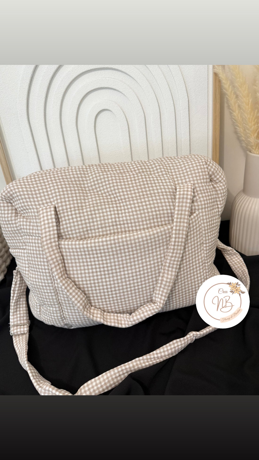 Sac à langer cocon vichy beige