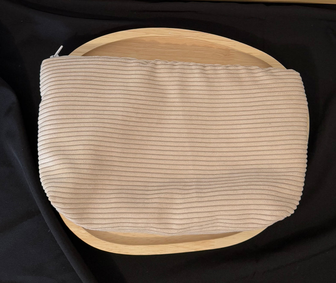 Trousse de toilette velours côtelés {Broderie}