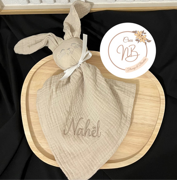 Doudou gaz de coton {Broderie}