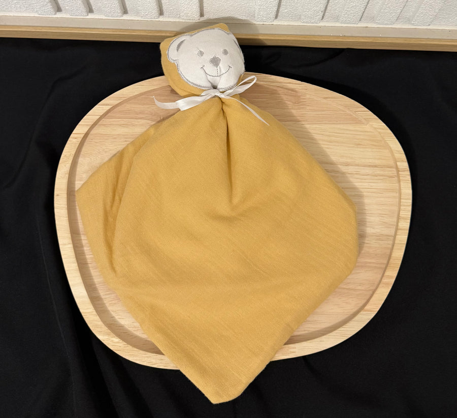 Doudou ours gaz de coton {Broderie}