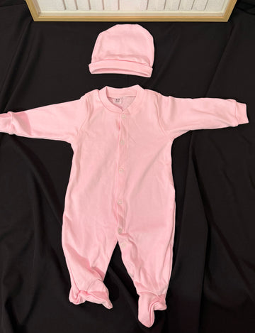 Tenue de naissance rose {Broderie}