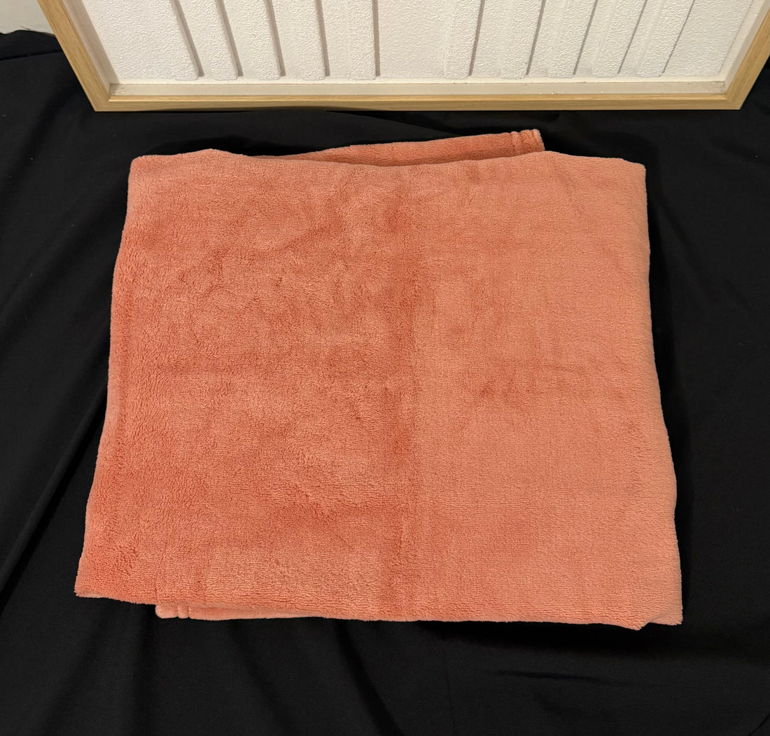 Plaid polaire terracotta {Broderie}