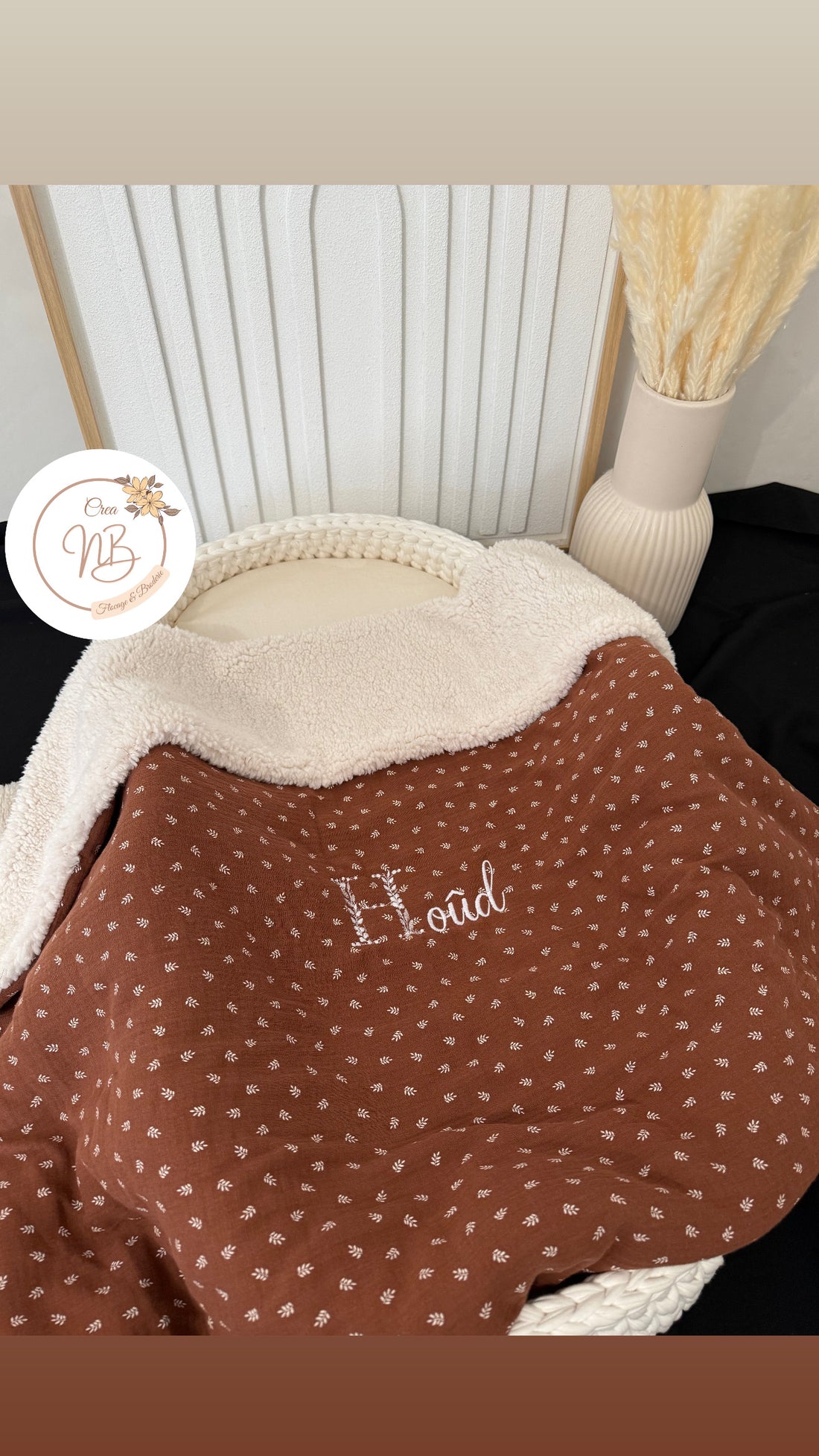 Plaid collection gold / Intérieur Sherpa {Broderie} Confection 1 MOIS