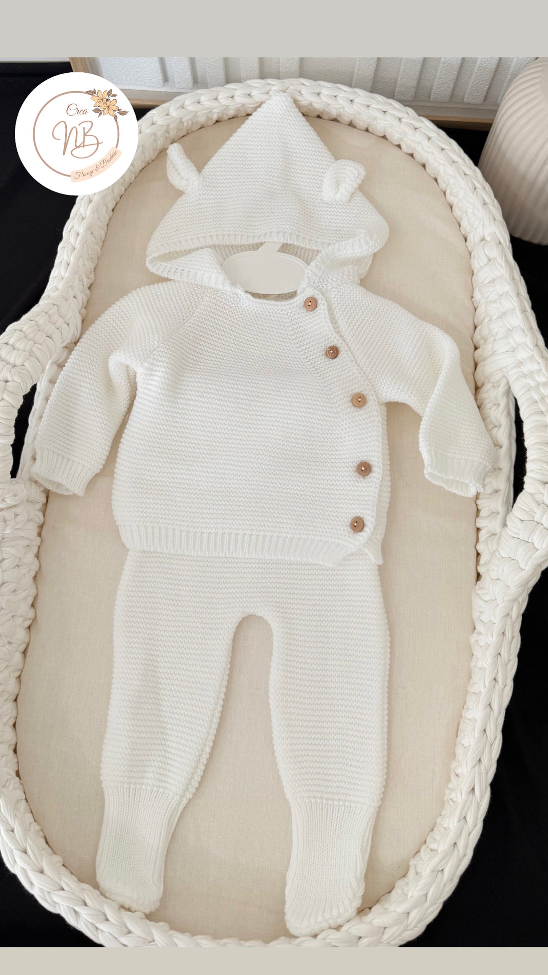 Ensemble lapin en maille blanc