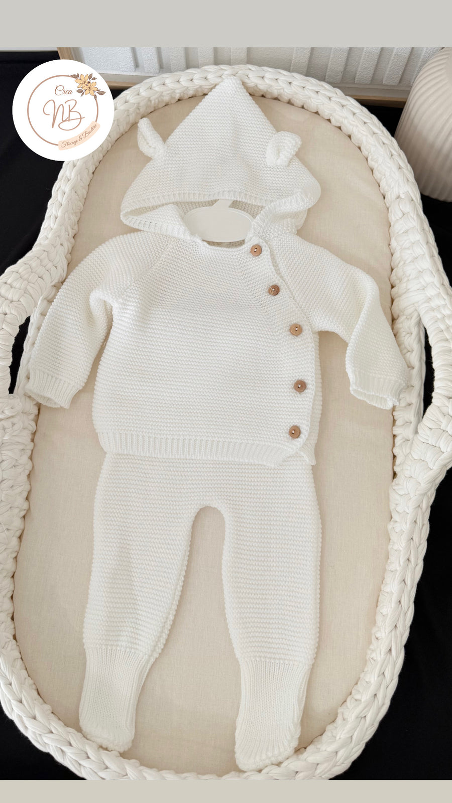 Ensemble lapin en maille blanc