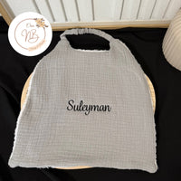 Bavoir gaz de coton {Broderie}