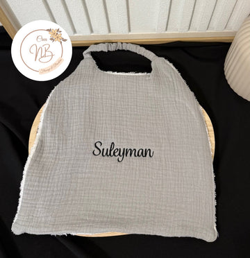 Bavoir gaz de coton {Broderie}