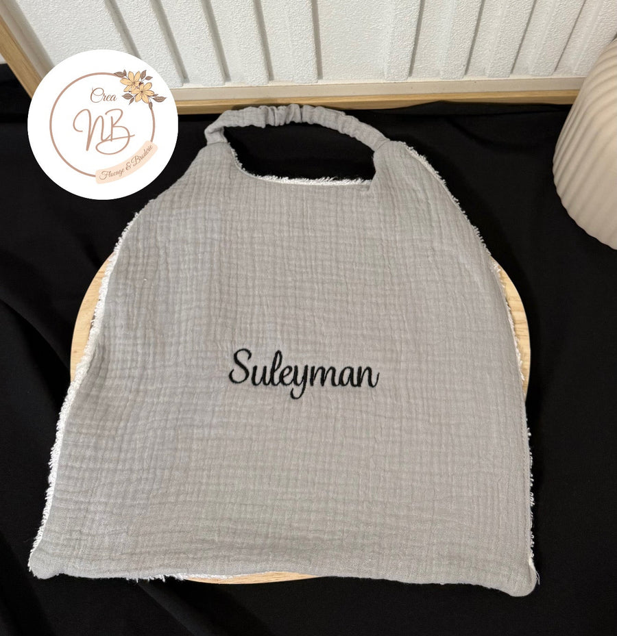 Bavoir gaz de coton {Broderie}