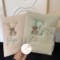 Protège carnet de santé avec lettre Ourson 🧸